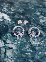 Sterling Silver Traditional Claddagh Studs