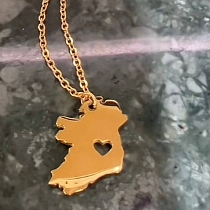 Stainless Steel Gold Plated Map of Ireland