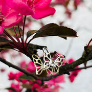 Silver Butterfly hoops