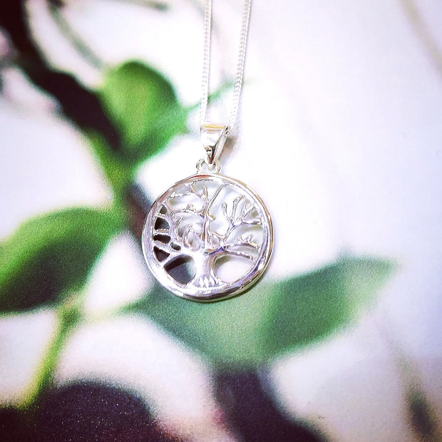 Sterling Silver Tree of Life in Circle Pendant